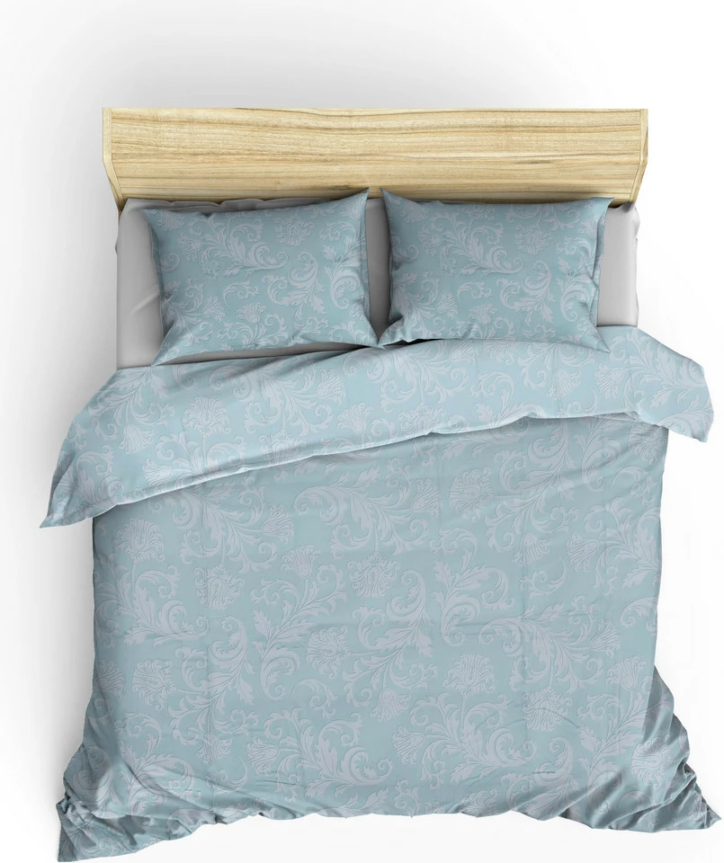 Prevleka za odejo King, saten, mint in bela, L'essentiel, Verano