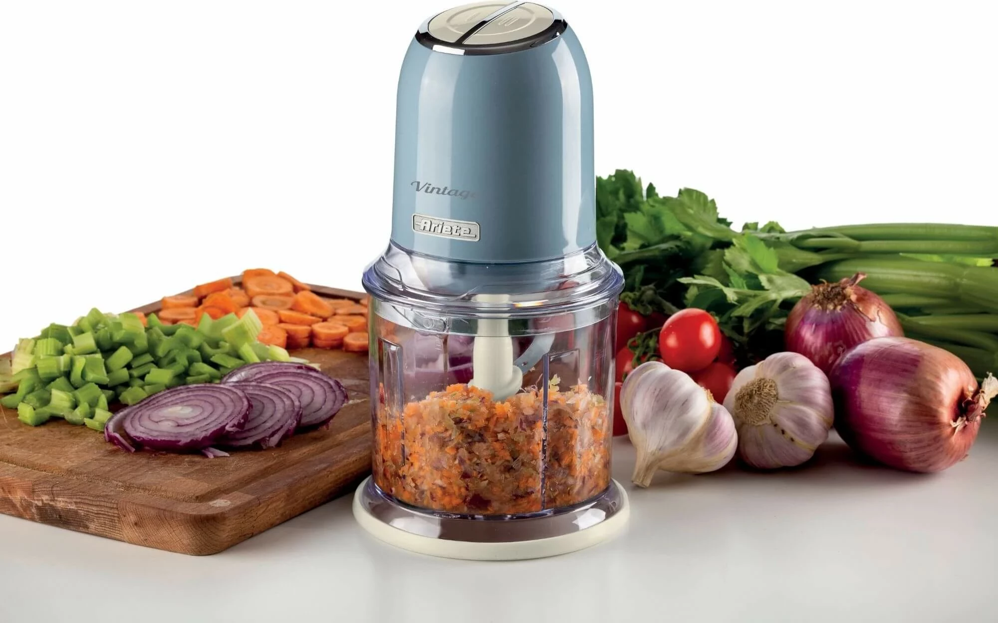 Rahljalnik / sesekljalnik s retro dizajnom Ariete Vintage 0438, 600 ml, 400 W, nebeško moder