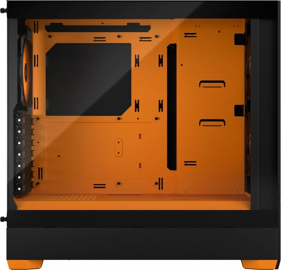 Računalniško ohišje z oranžnim RGB osvetljenjem, Fractal Design Pop Air TG Clear Tint RGB, Midi Tower, ATX/Micro ATX/Mini ITX, črno/oranžno
