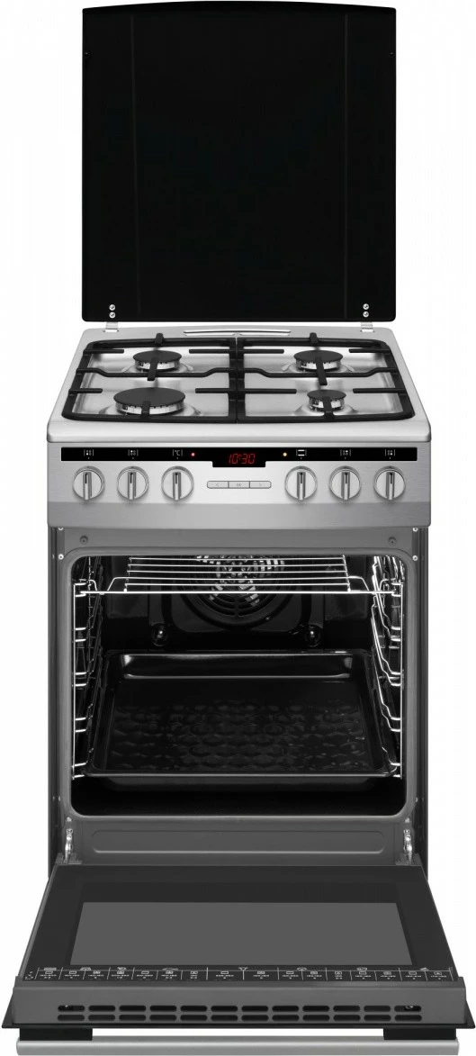 Pečica in kuhalna plošča Amica 57GE3.33HZpTaDA(Xx), 66 L, inox, plin in elektrika