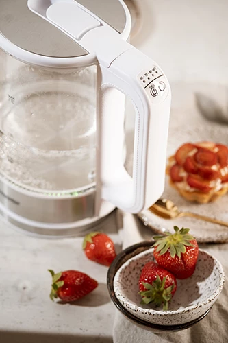 Električni čajnik iz stekla Mesko MS1301, 1,7 L, nadzor temperature, LED, bel