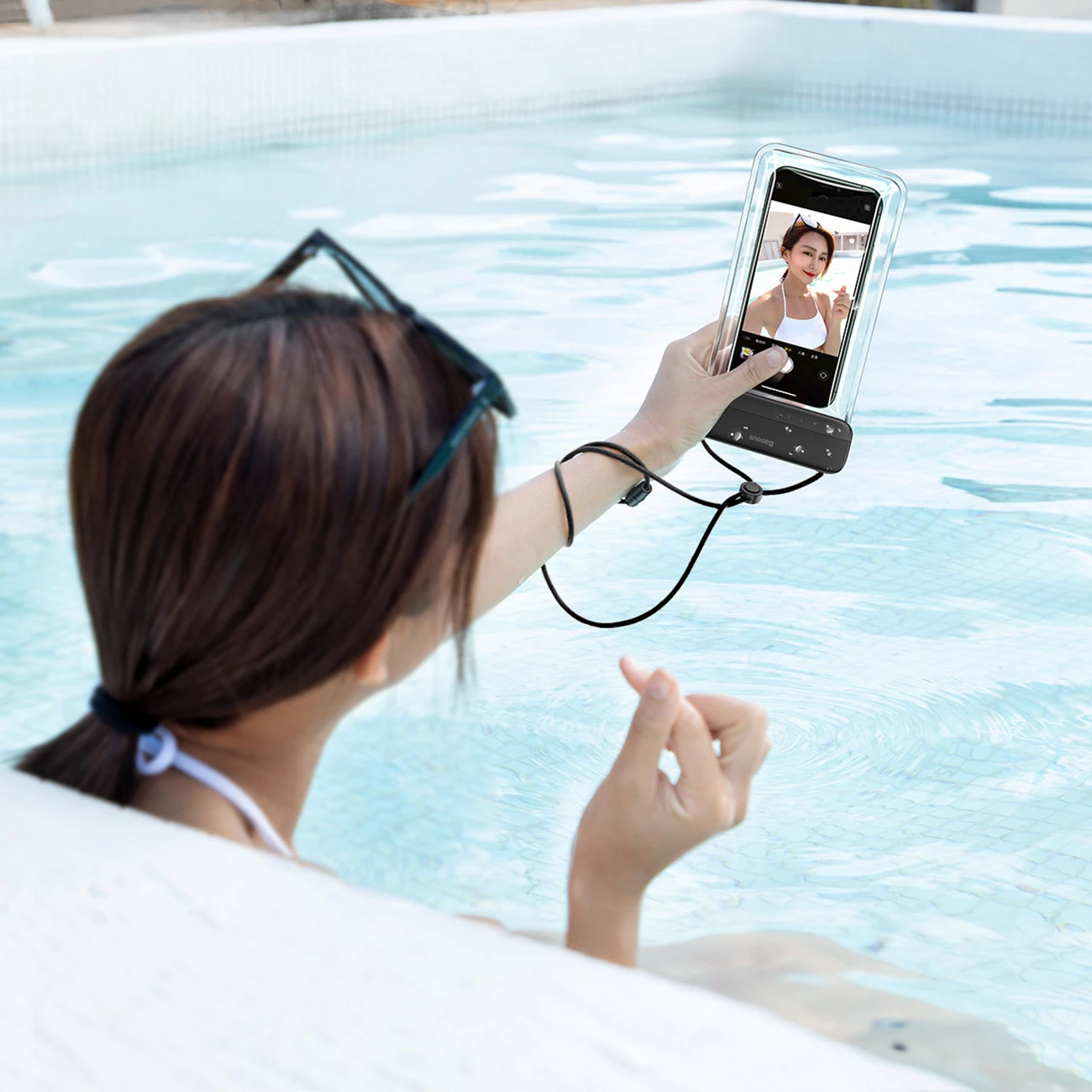 Vodoodporen ovitek za pametni telefon, Baseus AquaGlide BS-PC029, IPX8, s Slide Lock, črn