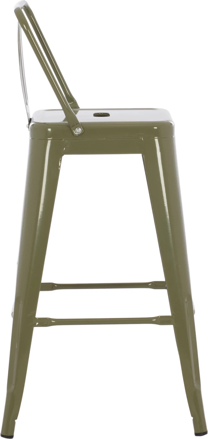 Kovinski barski stol srednje višine MELITA v temno olivno zeleni barvi FH8574.03 42x42x98 cm