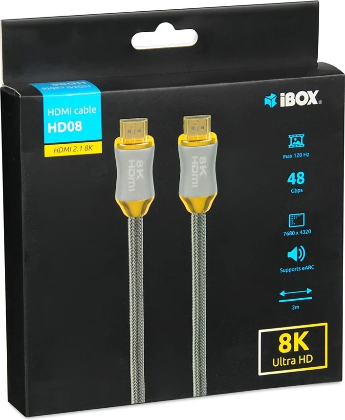 HDMI kabel I-BOX HD08 2.1, 8K, 2 m