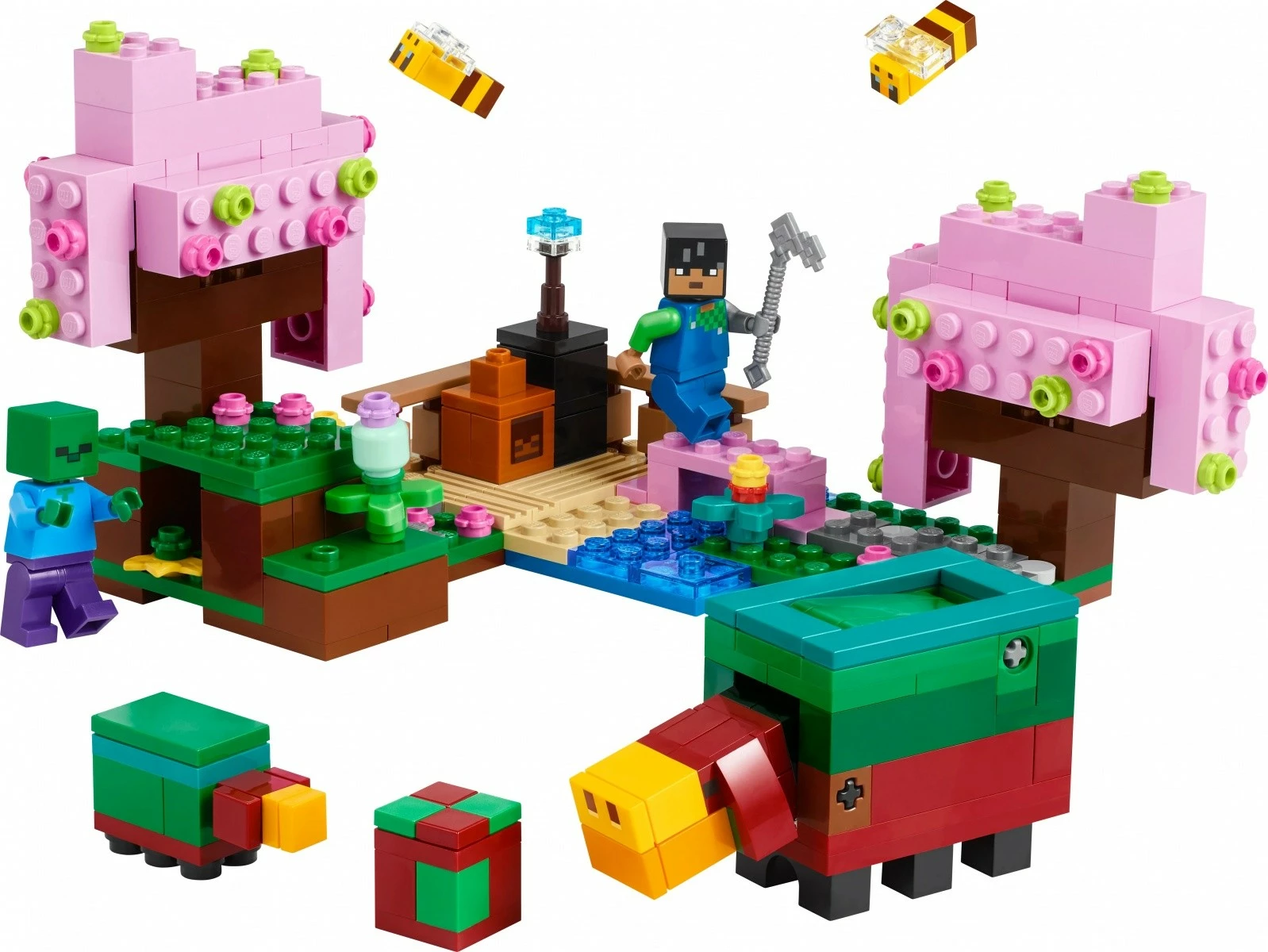 Kreativni set Cherry Blossom Garden LEGO Minecraft 21260, 304 kosi, plastika, za otroke 8+