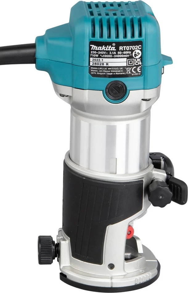 Električni rezkar, 710 W, 6/8 mm, črn/siv/zelena Makita RT0702CX2J