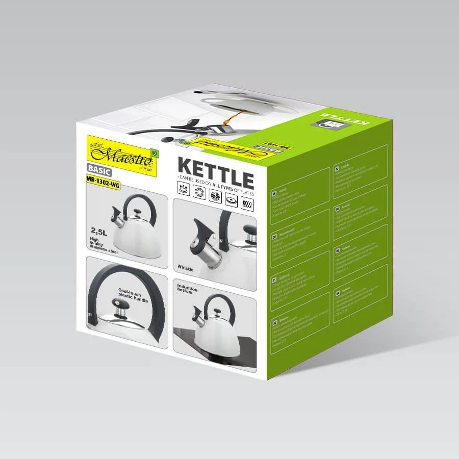 Kettle 2,5 L, bel – Maestro MR-1302-WG