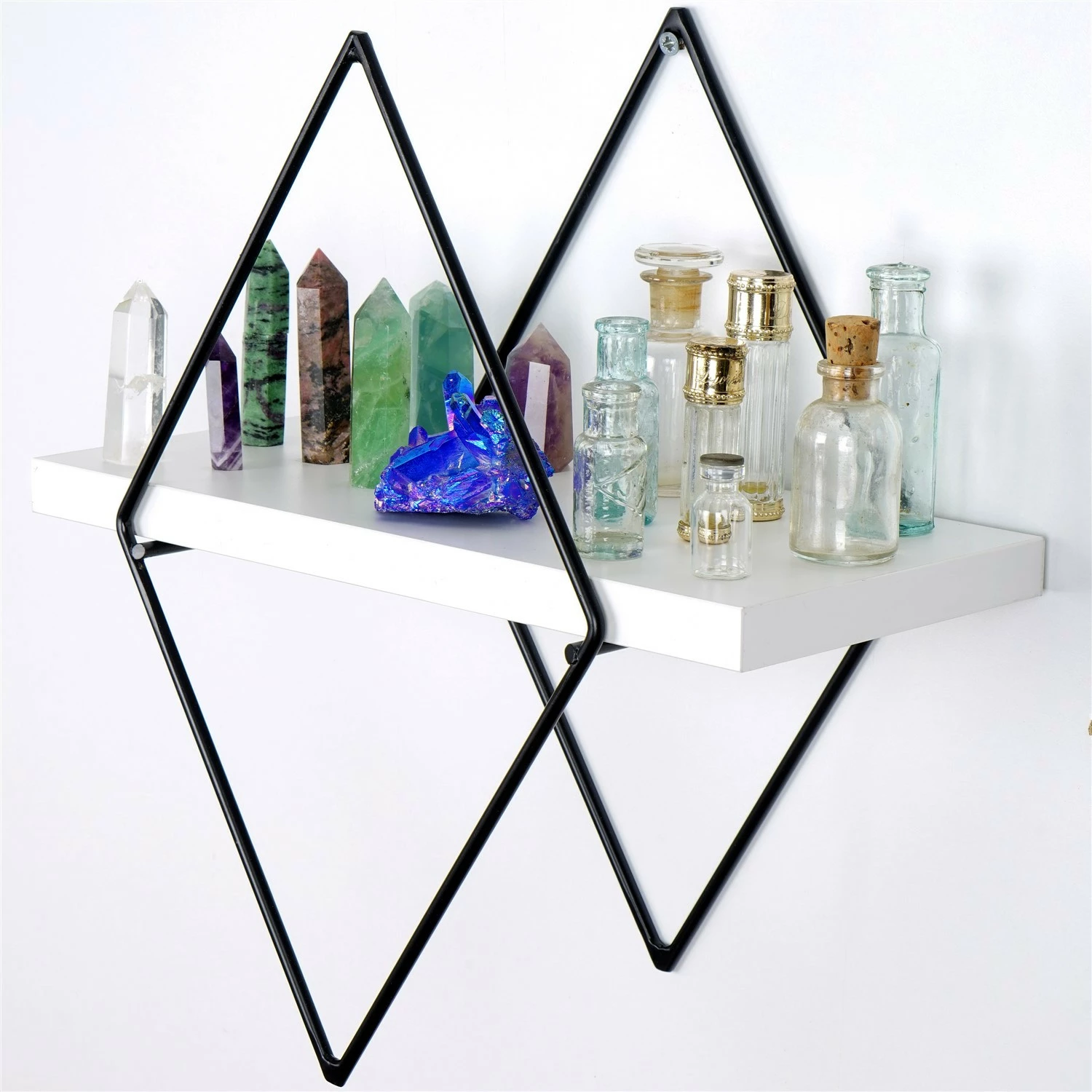 Dekorativna kovinska stenska polica Hanah Home WR057, bela (2 kosa)