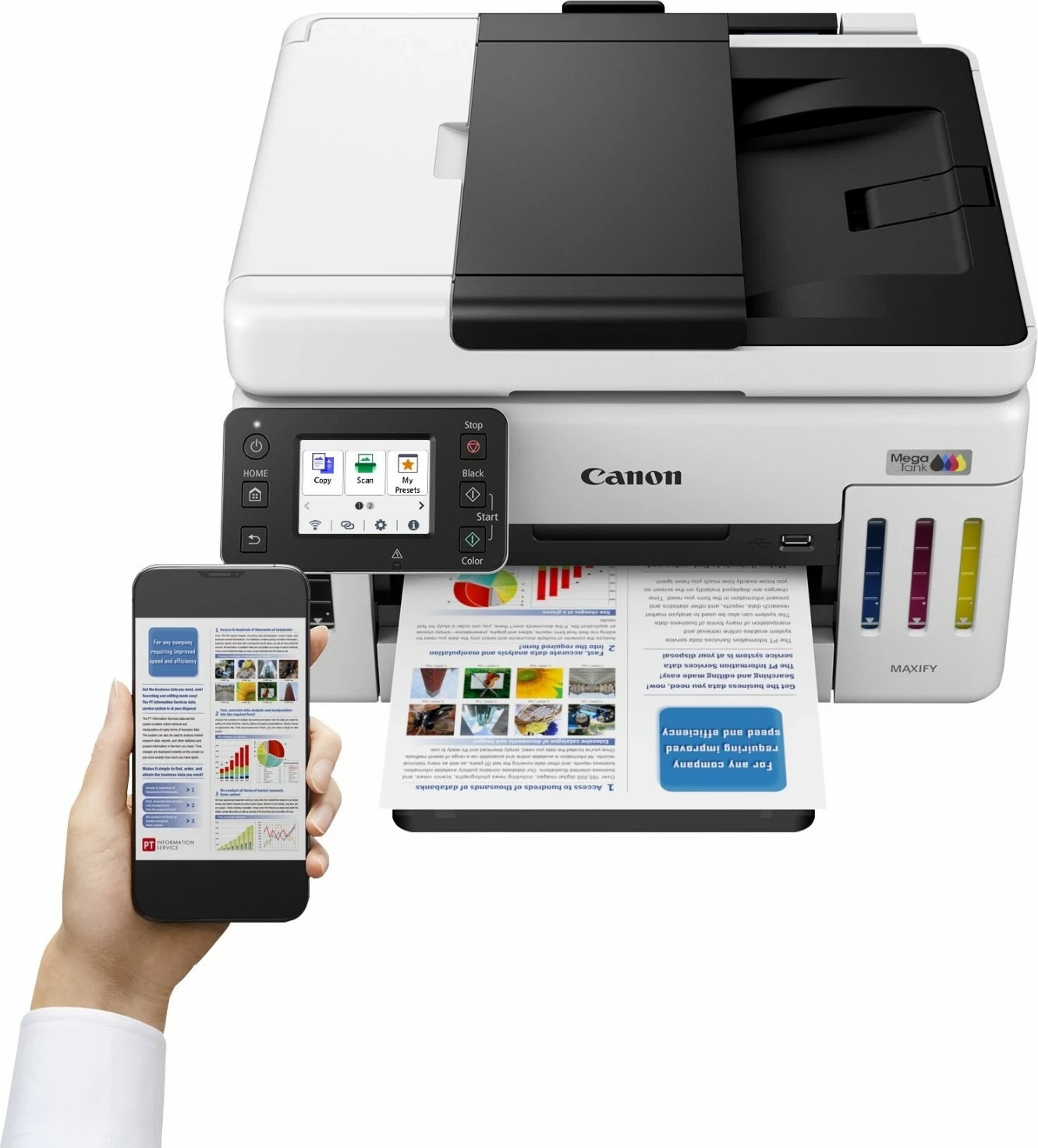 Multifunkcijski tiskalnik Canon MAXIFY GX6140, inkjet, bel