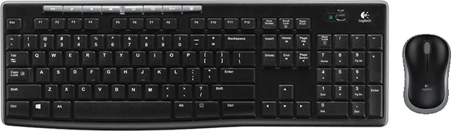 Brezžična tipkovnica in miška Logitech Wireless Desktop MK270, QWERTZ, črn