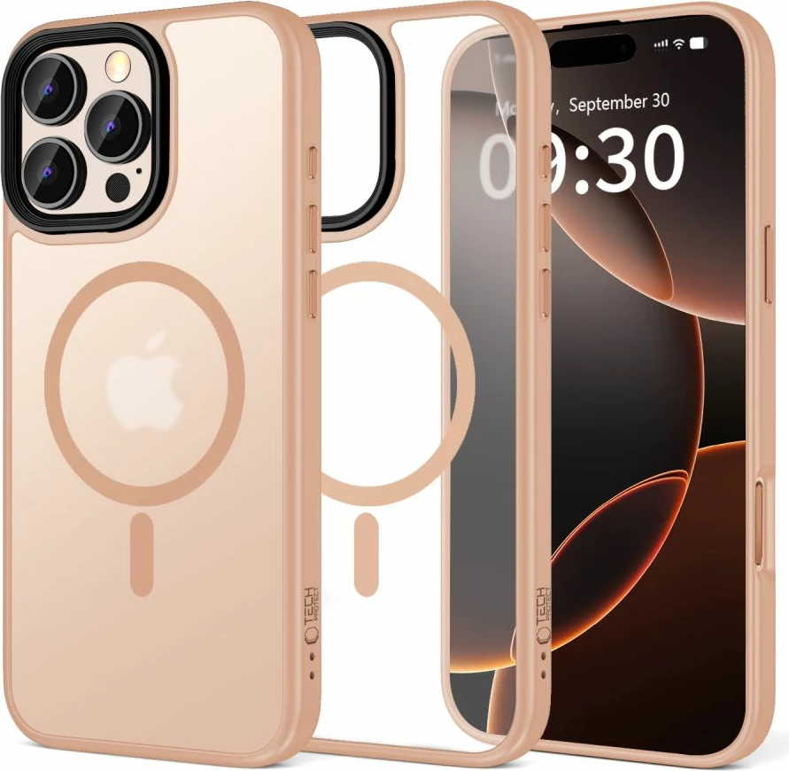 Zaščitni ovitek MagMat MagSafe za iPhone 16 Pro Max, Tech-Protect, rožnat