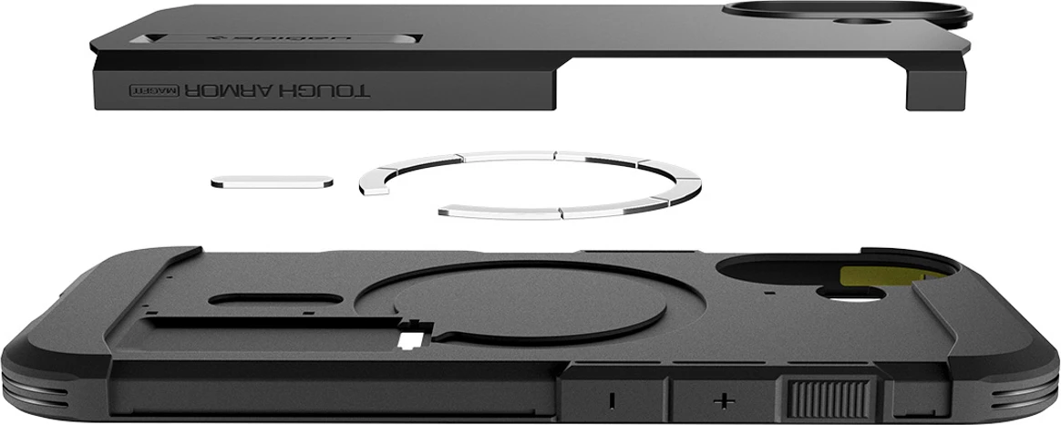 Ovitek za telefon Spigen Tough Armor "T" MagSafe za iPhone 17, črn