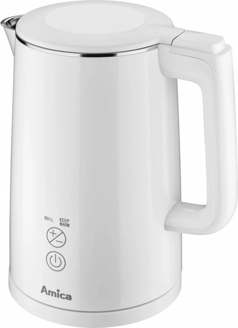 Električni čajnik Amica KF 6011, 1,5 L, bel, z dotiknim zaslonom