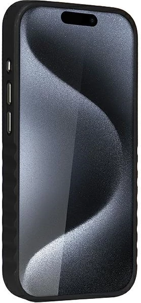 Ovitek Audi za iPhone 15 Pro, umetno usnje z MagSafe, črn