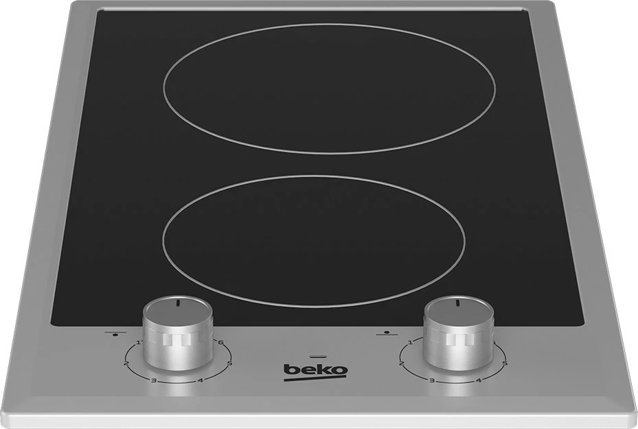 Plošča za kuhanje iz keramike, Beko HDCC32200X, 2 kuhalni coni, črno/inox