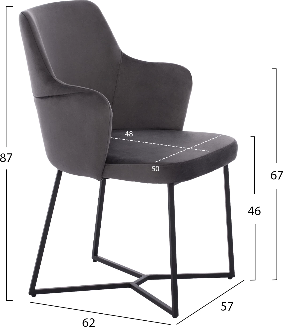 Jedilni set 7 kosov miza MDF orehov les furnir in naslanjači žamet siva FH10638