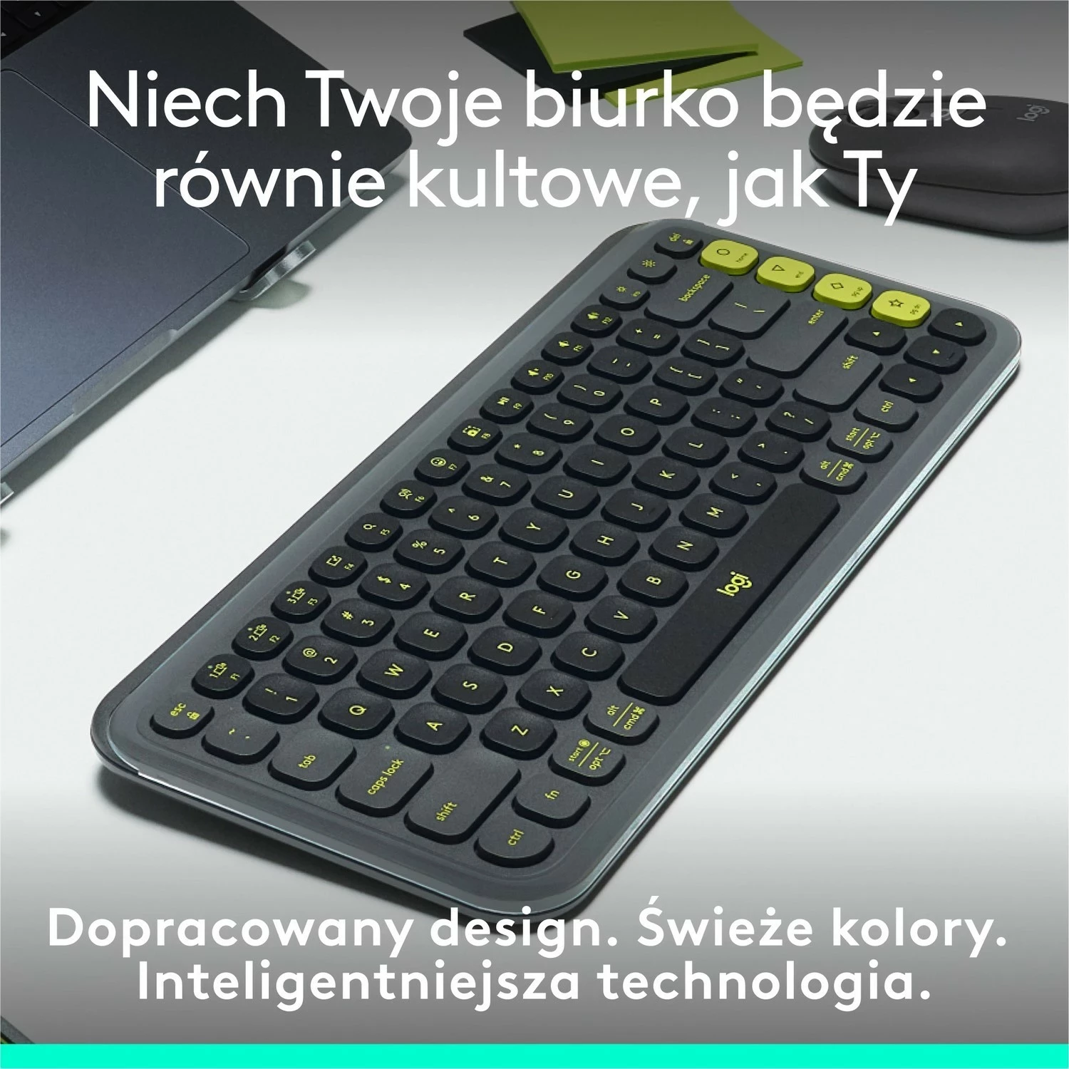 Brezžična tipkovnica POP ICON Keys Logitech, grafit