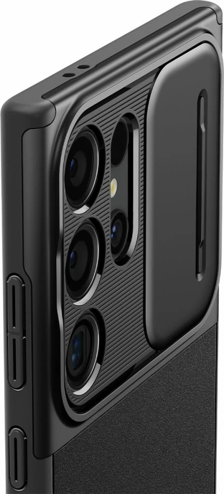 Ovitek za telefon Spigen Optik Armor za Samsung Galaxy S24 Ultra, črn