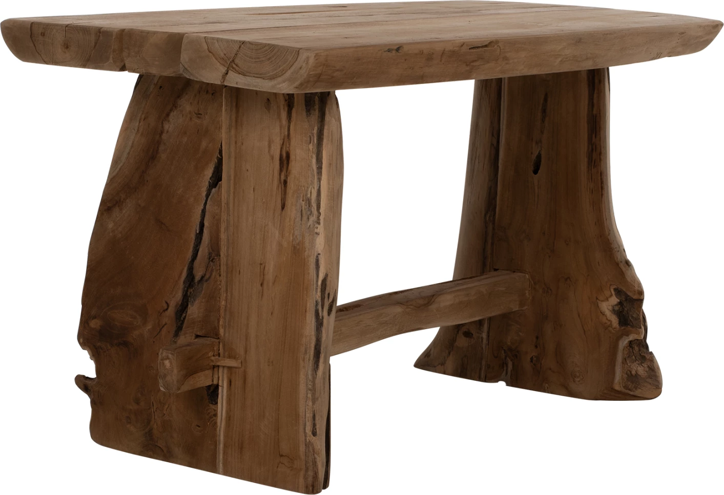 Klop FH9347 iz masivnega tikovega lesa naravne barve 80x40x45