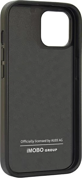Ovitek z ogljikovim videzom Audi Carbon Fiber Stripe za iPhone 14 6,1", črn