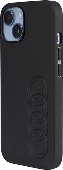 Ovitek iz ekološkega usnja za iPhone 14, 6.1", črn, Audi
