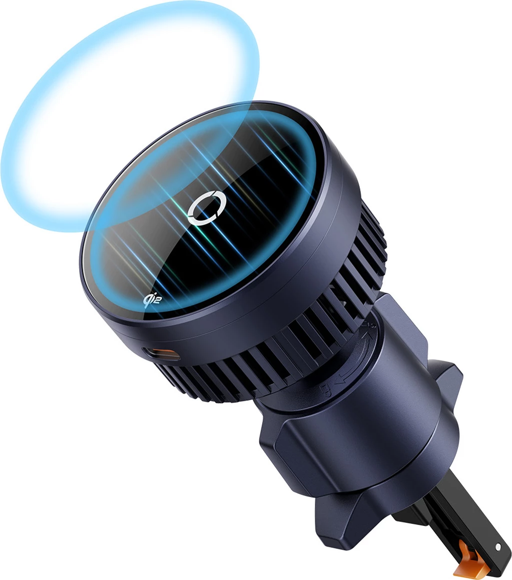 Magnetni nosilec z brezžičnim polnjenjem 15W Baseus MagPro BS-CW04 za zračnik avtomobila, črn