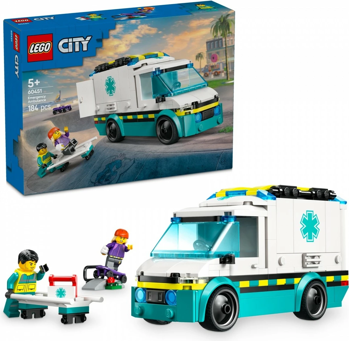 Igralni set Ambulanca, LEGO City 60451, 184 kosov, plastika