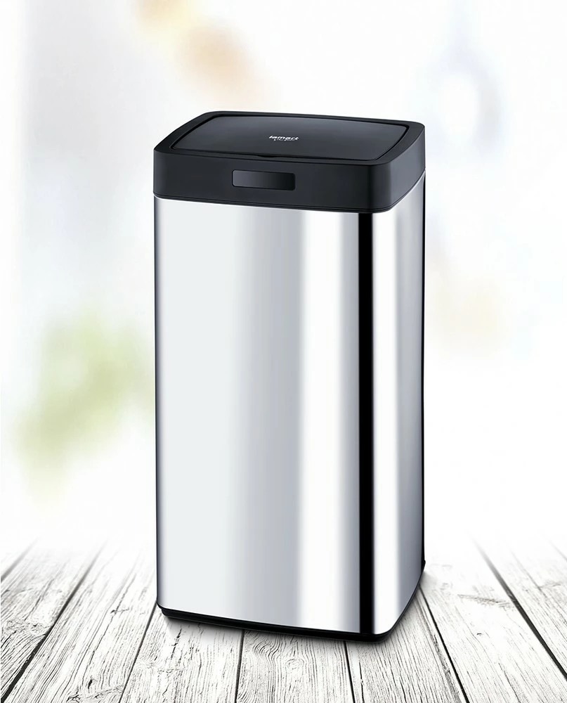 Kosh mbeturinash Lamart LT8044, 45 L, inox, črn, z senzorjem
