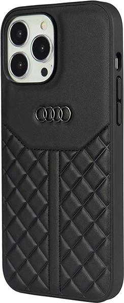 Ovitek za telefon iz pravega usnja za iPhone 13 Pro / 13, 6,1", črn — Audi Genuine Leather