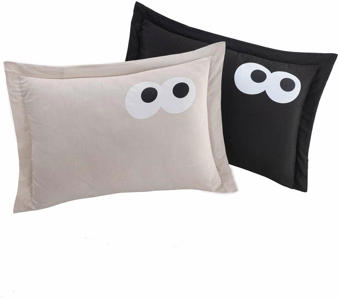 Komplet vzglavnikov (2 kosa), črno in rjavo, Funny Oxford