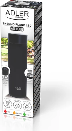 Termos z LED zaslonom, Adler AD 4506, 473 ml, črn