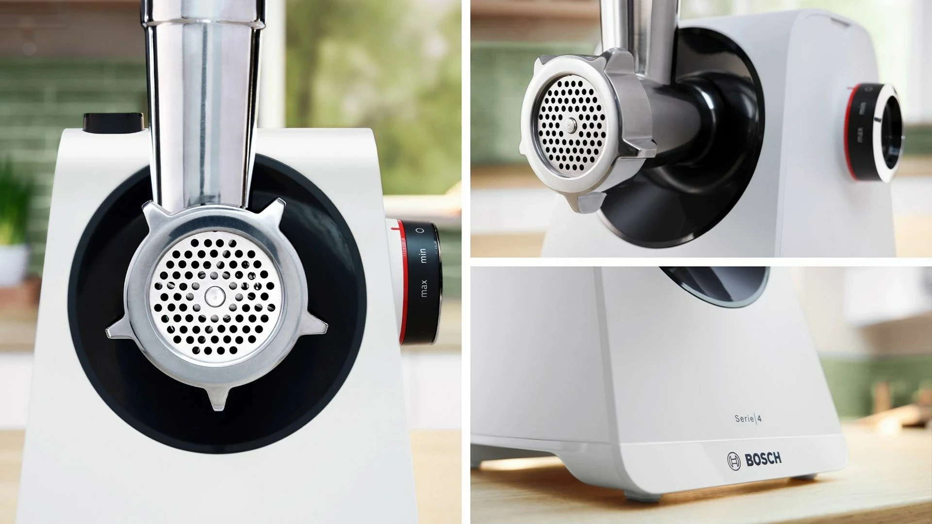 Mlinček za meso Bosch Serie 4 MFWS420W, 1900 W, bel, črn