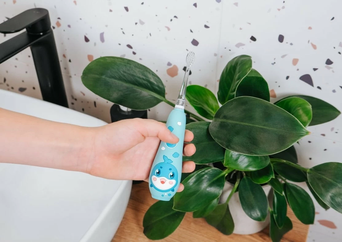 Sonična otroška električna zobna ščetka KIDO SMILE ZK3020, Concept, 4 nastavki, modra