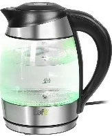 Električni čajnik z regulacijo temperature, Lafe CEG005, 1,8 L, 2200 W, steklo, črn/inox/prosojen