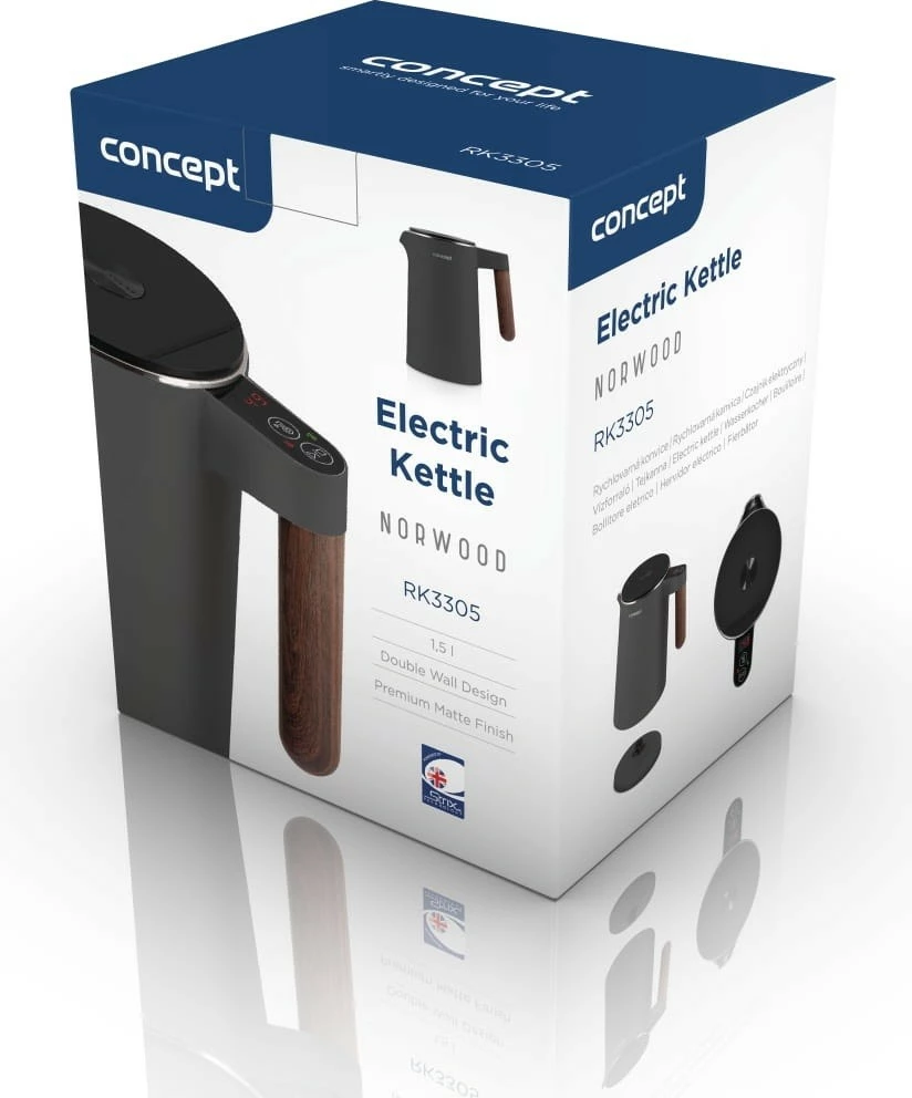 Električni ibrik, Concept RK3305 Norwood, 1,5 L, temno siva