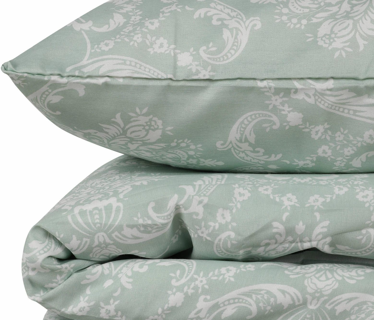 Set prevlek za dvojno posteljo, zelena morska in bela, L'essentiel, Pure