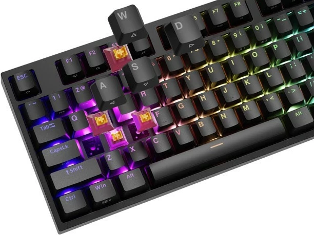 Mehanska tipkovnica, Genesis Thor 404, Outemu Peach Silent, RGB, polna velikost, črna