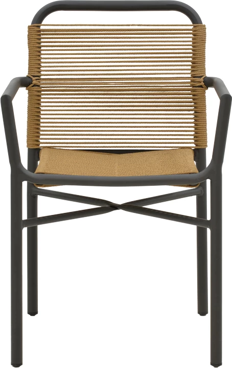 Zložljiv aluminijast stol Clutch, antracit ogrodje, naravni ratan, 55x56x80 cm