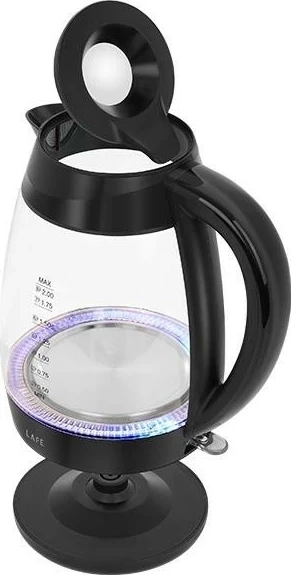 Električni čajnik 2 L, 2200 W, steklo, črn — Lafe Essential XL LAFCZA47573