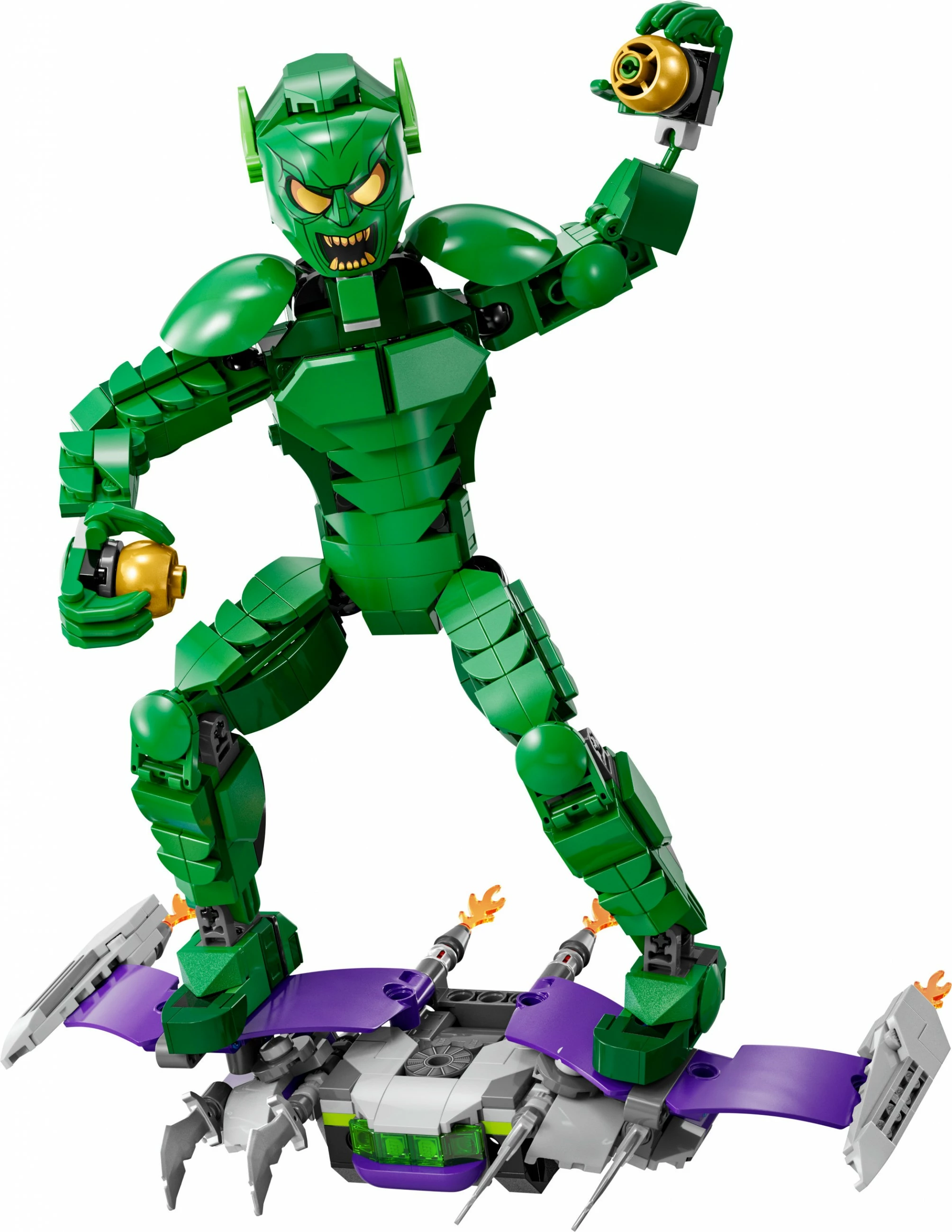 Gradbeni set Green Goblin LEGO Marvel 76284, gradljiva figura, večbarven