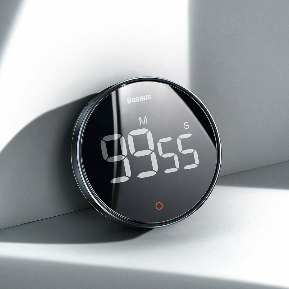 Elektronski timer Baseus Heyo Pro, FMDS000013, LED, magnet, siv