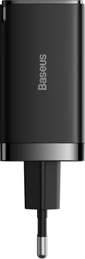 Stenski polnilnik 65W, 2x USB-C, 1x USB-A, z USB-C v USB-C kablom, črn — Baseus GaN5 Pro