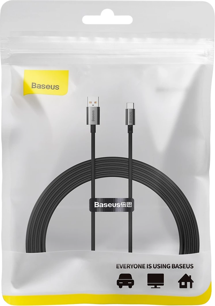 Kabel USB-A na USB-C Superior Series, Baseus, 1 m, 100 W, črn