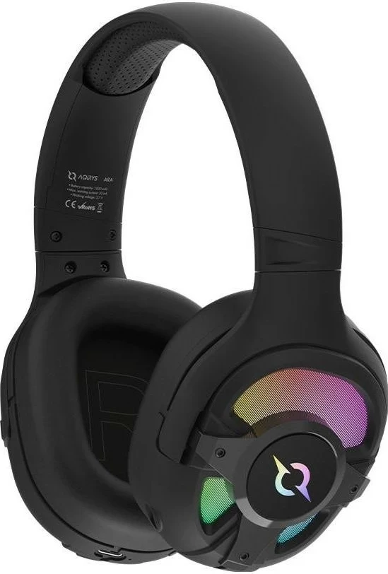 Brezžične in žične igralne slušalke AQIRYS ARA, črne