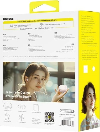 Brezžične slušalke Baseus AirNora 3, True Wireless Stereo (TWS), Bluetooth, rožnate