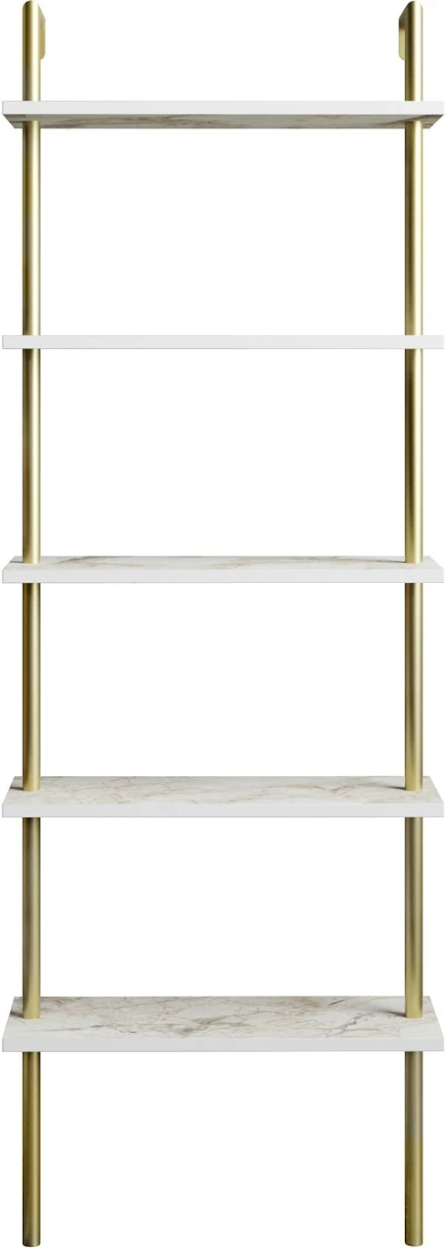 Raft za knjige Paula Hanah Home, bel in zlato