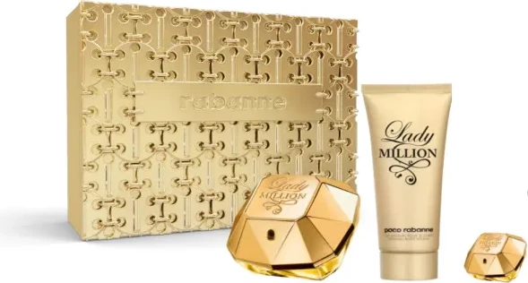 Eau de Parfum set za ženske Paco Rabanne Lady Million, 3 kosi, 80 ml