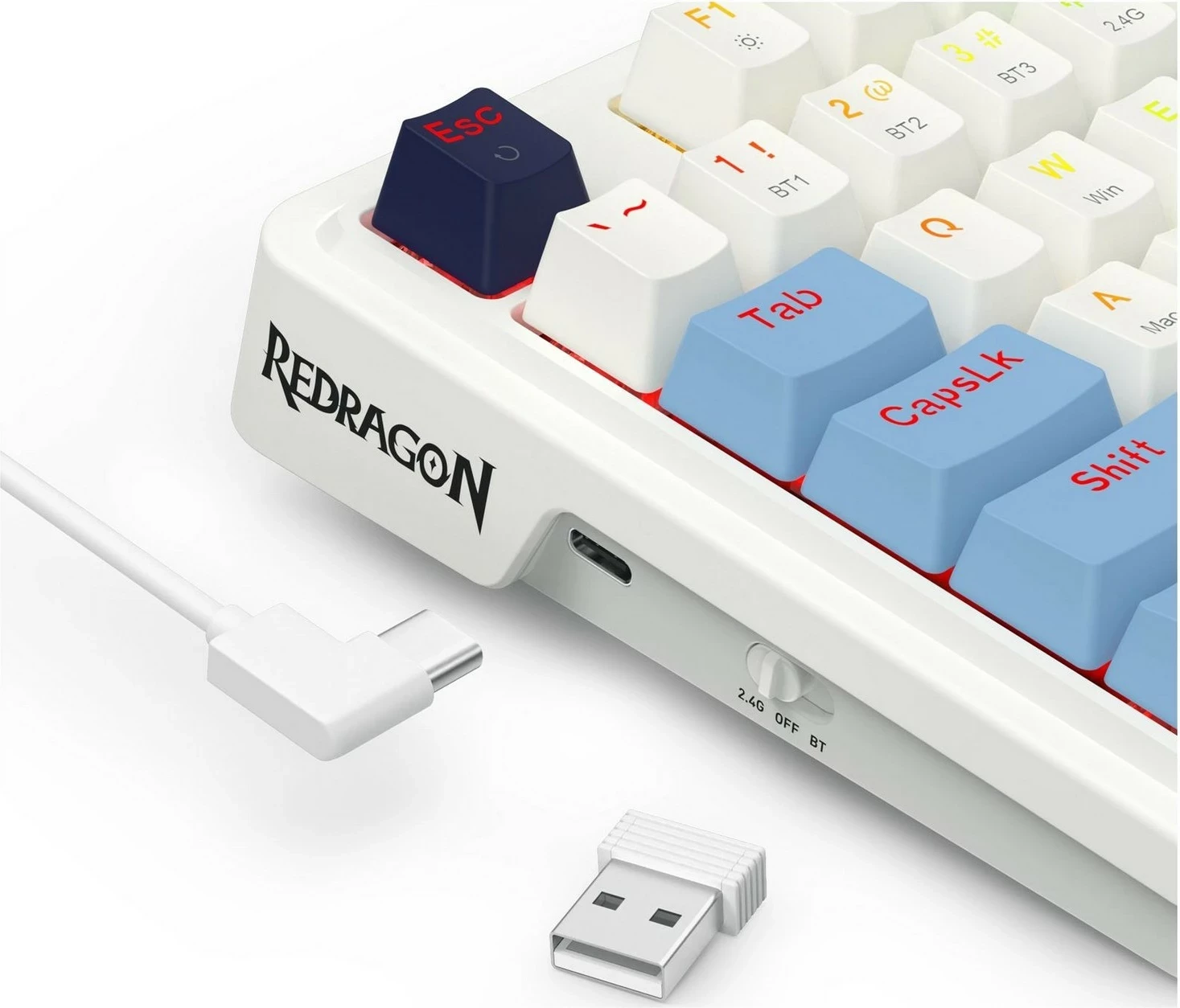 Mekančna tipkovnica z RGB, Redragon K728WBB-RGB-PRO Antonium PRO, bela