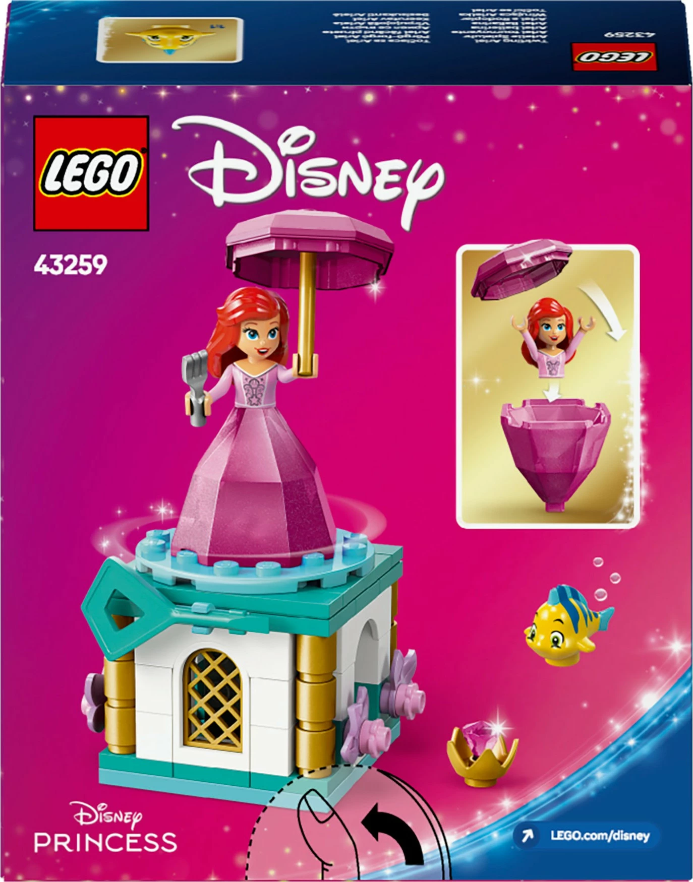Set za gradnjo Disney Princess Ariel, LEGO 43259, 93 kosov, večbarven