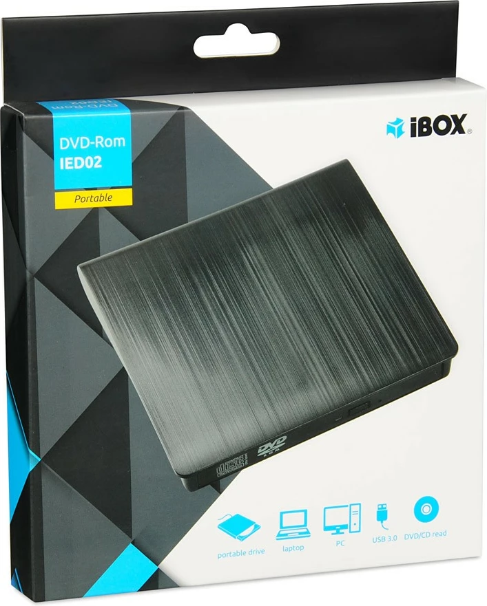 Zunanji DVD-RW iBOX IED03, USB 2.0, črn